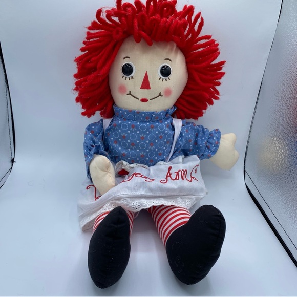 Raggedy Ann Other - Vintage 17” Raggedy Ann Doll W/Embroidered “I LOVE YOU” Heart On Chest Plush Toy